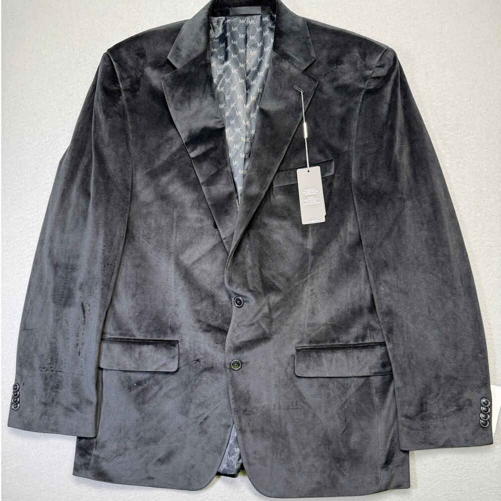 Michael Kors Men's Classic-Fit Velvet Sport Coat - Black 44L $295